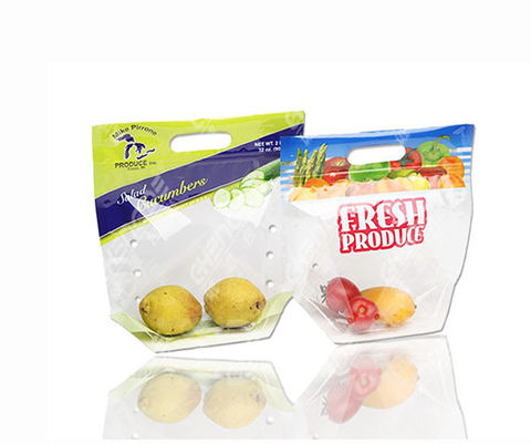 O saco de mantimento reusável plástico transparente do LDPE frutifica sacos de plástico claros com punhos